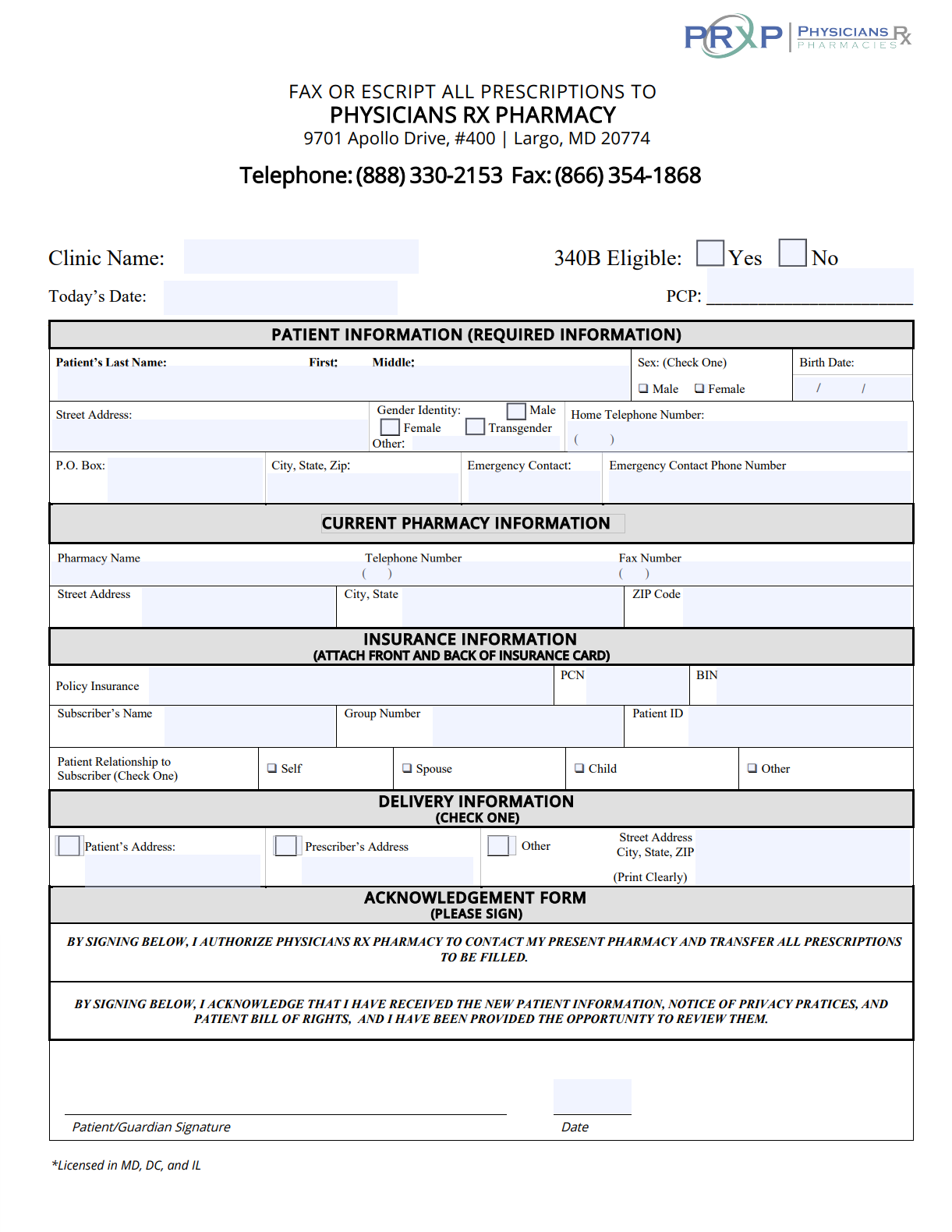 Patient Enrollment Forms
